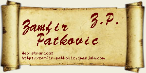 Zamfir Patković vizit kartica